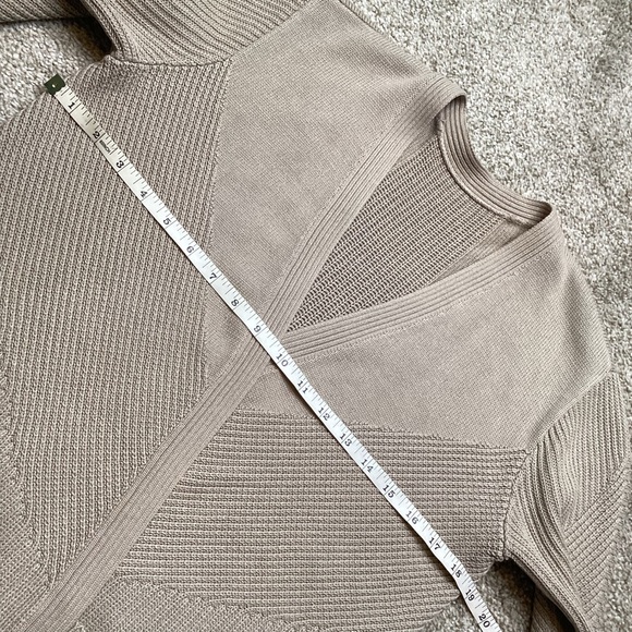 lululemon cotton knit textured wrap cardigan trench tan beige pima wool 6 small - Picture 7 of 11